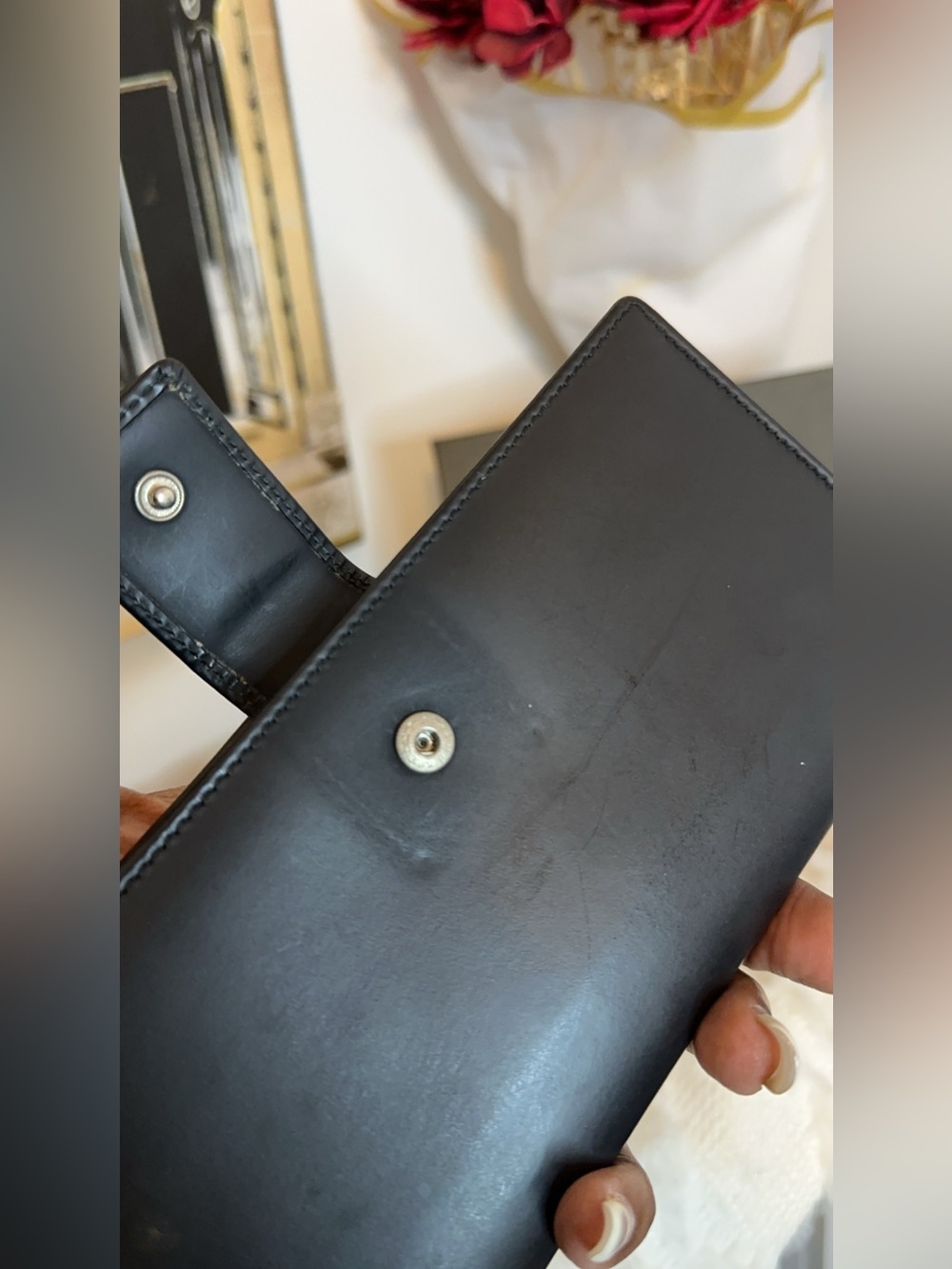 Gucci Black Leather Flap Wallet with Silver Hardware - Picture 7 of 9
